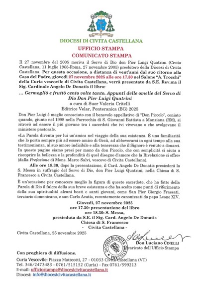 Ufficio Stampa - Don Pier Luigi Quatrini 